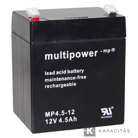 Multipower MP4-5-12 12V 4,5Ah zárt ólomakkumulátor