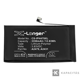 Realpower Li-Polymer akku (3,83V / 3350mAh, Apple A2431 kompatibilis) FEKETE