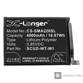 Realpower Li-Polymer akku (3,85V / 4900mAh, Samsung SCUD-WT-W1 kompatibilis) FEKETE