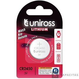 Uniross CR2450 3V lítium gombelem 1db/csomag