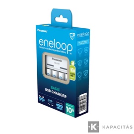 eneloop K-KJ61MCD40USB USB akkumulátor töltő 4 db 2000mAh AA akkumulátorral