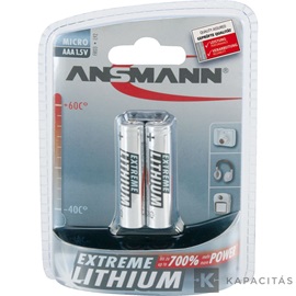 ANSMANN AAA/LR03/mikro Lítium elem 2 db/csomag
