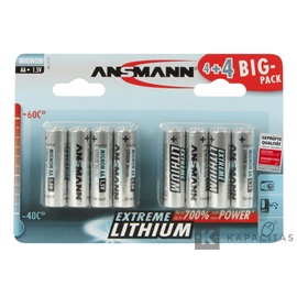 ANSMANN AA/LR6 Lítium elem 1,5V 8 db/csomag