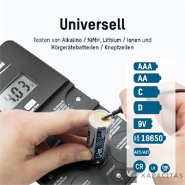 ANSMANN ENERGYCHECK elem és akku teszter LCD kijelzővel