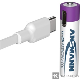 ANSMANN Li-Ion AAA akkumulátor 500mAh USB-C 4db/csomag