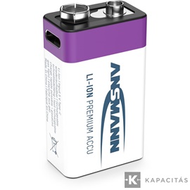 ANSMANN Li-ion 9V akkumulátor 4000mAh USB-C 1db/csomag