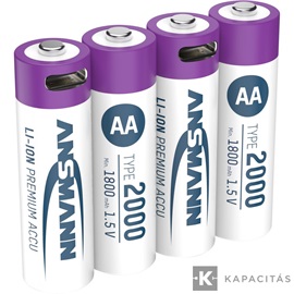 ANSMANN Li-ion AA akkumulátor 2000mAh USB-C 4db/csomag