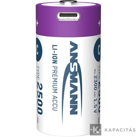 ANSMANN Li-ion baby akkumulátor 2500mAh USB-C 2db/csomag