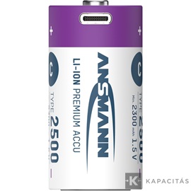 ANSMANN Li-ion baby akkumulátor 2500mAh USB-C 2db/csomag