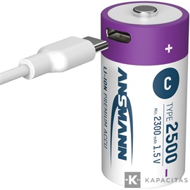 ANSMANN Li-ion baby akkumulátor 2500mAh USB-C 2db/csomag