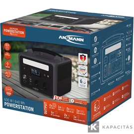 ANSMANN Powerstation energiatároló 600W 220V, USB-C, Power delivery