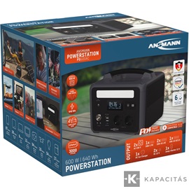 ANSMANN Powerstation energiatároló 600W 220V, USB-C, Power delivery