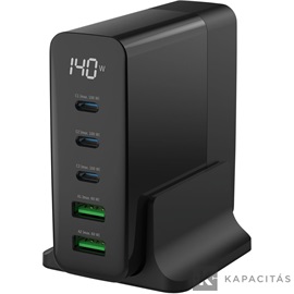 ANSMANN asztali USB töltőállomás, kijelző, 140W