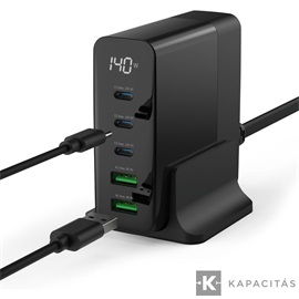 ANSMANN asztali USB töltőállomás, kijelző, 140W