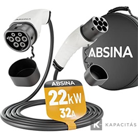 Absina 22kW, 32A, 3 fázisú, 5m elektromos autó töltőkábel