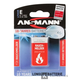 ANSMANN 9V lithium elem füstjelzőbe/szén-monoxid érzékelőbe