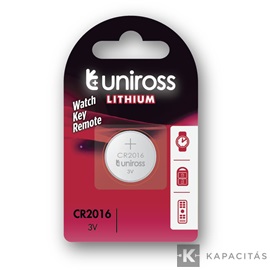 Uniross CR2016 3V lítium gombelem 1db/csomag