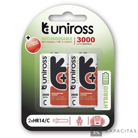 Uniross C/baby 1,2V 3000mAh Ni-MH HYBRIO akkumulátor 2db/bliszter