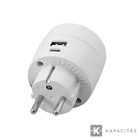 COMMEL Hálózati elosztó 16A +USB töltő A+C 3.4A 17W, fehér