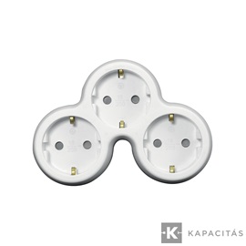 COMMEL Hálózati elosztó 3 ajlzat 2x16A, fehér-szürke