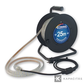 COMMEL LED szalag kábeldobon 25m 250W 25.000lm 4000K IP65/IP44 | H07RN-F 2x1,5 / 1,5 m