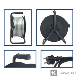 COMMEL LED szalag kábeldobon 50m 500W 50.000lm 4000K IP65/IP44 | H07RN-F 2x1,5 / 1,5 m