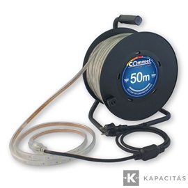COMMEL LED szalag kábeldobon 50m 500W 50.000lm 4000K IP65/IP44 | H07RN-F 2x1,5 / 1,5 m