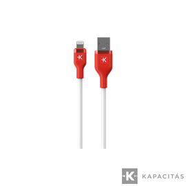 USB-A – Lightning töltő- és adatkábel 120 cm. 12W Fehér