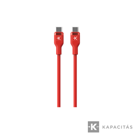 Töltő- és adatkábel USB-C/ USB-C, 120 cm. 60W Piros