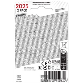 Energizer CR2025 3V lítium gombelem 2db/csomag