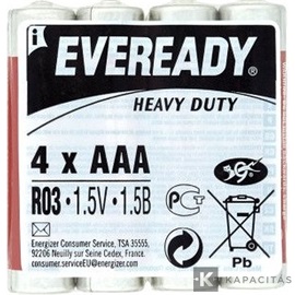 EVEREADY AAA/mikro 1,5V szén-cink elem 4db/csomag