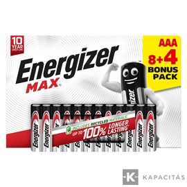 Energizer MAX 1,5V AAA/mikro alkáli elem 12 db/csomag