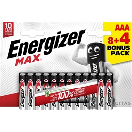 Energizer MAX 1,5V AAA/mikro alkáli elem 12 db/csomag