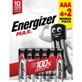 Energizer MAX 1,5V mikro alkáli elem 4+2 db/csomag