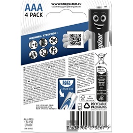 Energizer Ultimate Lithium 1,5V AAA/mikro alkáli elem 4 db/csomag