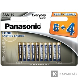 Panasonic LR03EPS/10BW 6+4F 1,5V AAA/mikro tartós alkáli elem 10 db/csomag