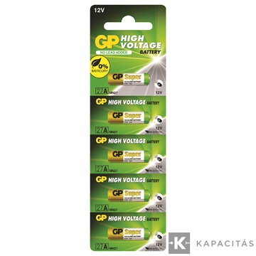 GP27A 12 V 20 mAh elem 5db/csomag bliszteres