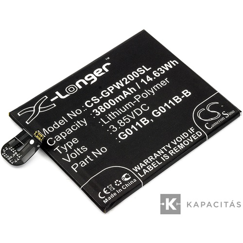 Google  G011B-B, G011B 3,85V 3800mAh utángyártott RealPower Li-Polymer akku