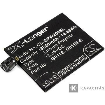Google  G011B-B, G011B 3,85V 3800mAh utángyártott RealPower Li-Polymer akku