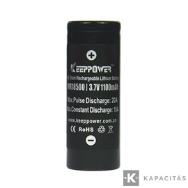 KeepPower 18500 3,7V 1100mAh Li-ion akkumulátor védelemmel 10A