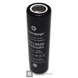 KeepPower 18650 3,7V 3000mAh 20A védett Li-ion nagyáramú akkumulátor e-cigarettához