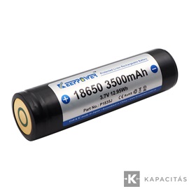 KeepPower 18650 3,7V 3500mAh védett Li-ion akkumulátor +/- egy oldalon