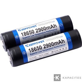 KeepPower 18650 3,7V 2900mAh védett Li-ion akkumulátor alacsony hőmérsékletre