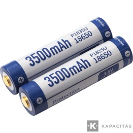 KeepPower 18650 3,7V 3500mAh védett Li-ion akkumulátor USB