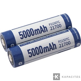 KeepPower 21700 3,7V 5000mAh védett Li-ion akkumulátor USB C-type