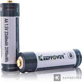 KeepPower AA 1,5V 2260mAh védett Li-ion akkumulátor USB