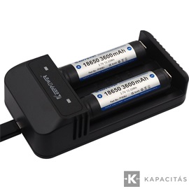 KeepPower LCD akku töltő Li-ion 2x 14500/16340/CR123/18650/32650 cellákhoz