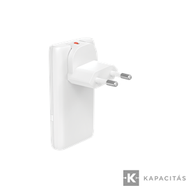 Univerzális ultrakeskeny utazó gyorstöltő, USB-A USB-C, EU-US-UK Plug GaN 65W