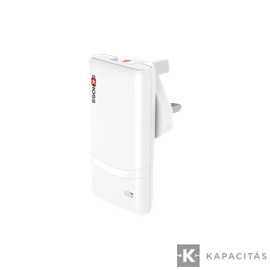 Univerzális ultrakeskeny utazó gyorstöltő, USB-A USB-C, EU-US-UK Plug GaN 65W