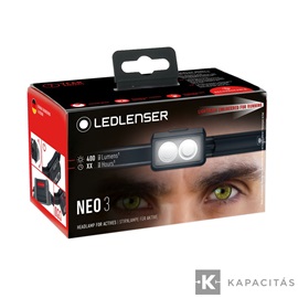 LEDLENSER NEO3 400lm futó fejlámpa 80m 3xAAA Fekete/szürke